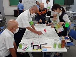 災害図上訓練実施時の状況