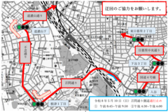 隅田川花火大会に伴う車両通行止めのお知らせ（表）