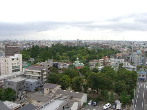 署の屋上から見た埼玉方面の風景