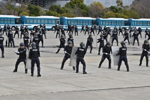 鉄パイプ攻撃に対する制圧