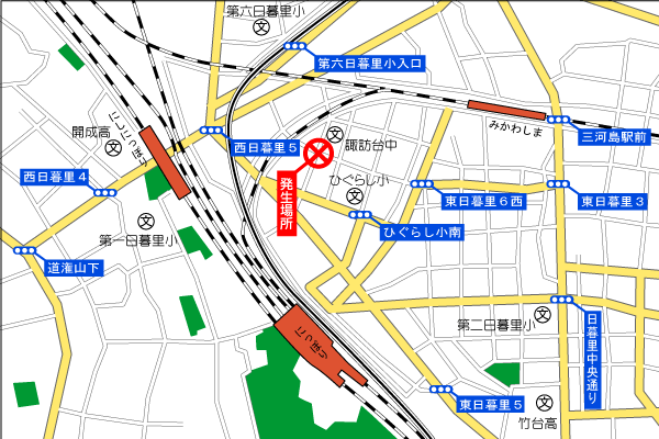 発生場所付近の地図