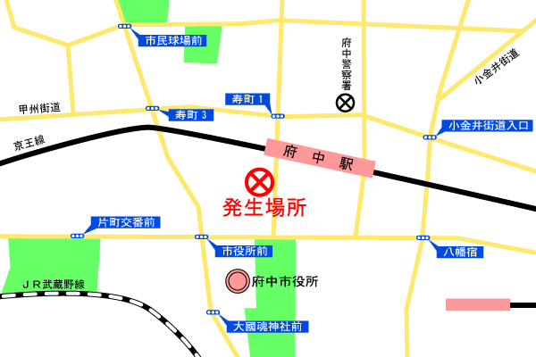 発生場所付近の地図