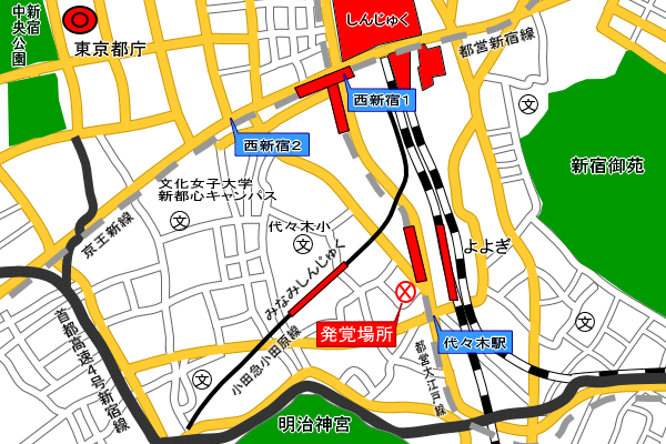 発覚場所付近の地図画像