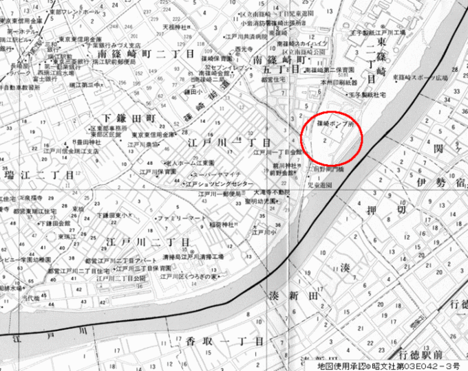 タクシーが発見された付近の地図画像