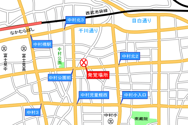 発覚場所付近の地図画像