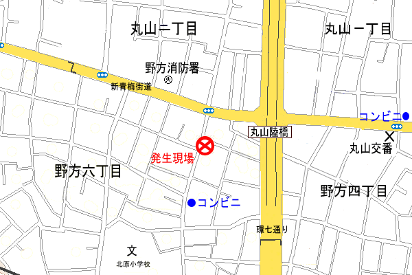 発生場所付近の地図画像