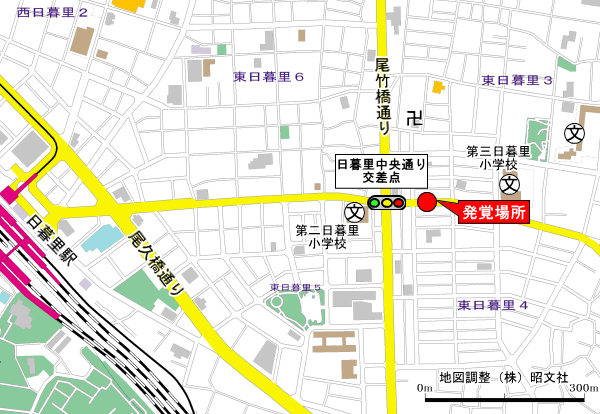 発覚場所付近の地図