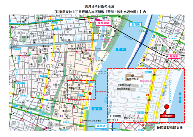 発見場所付近の地図