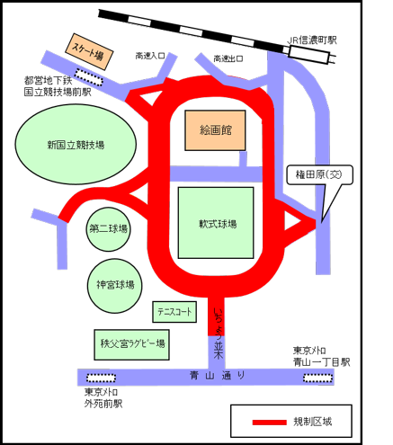 神宮外苑サイクリングコースMAP