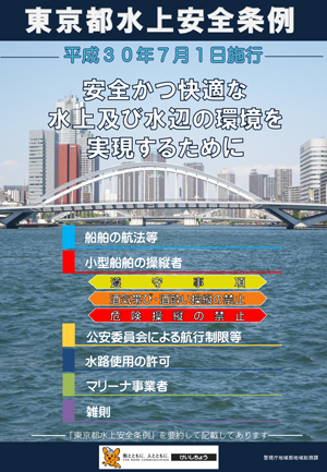 東京都水上安全条例(お知らせ)の表紙