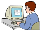 パソコンを操作している男性のイラスト