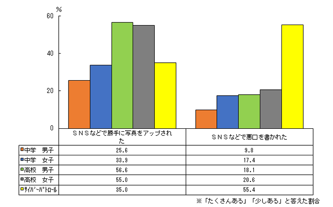 ネットを利用している中で、経験したことのグラフ