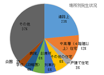 強制わいせつ・場所別発生状況　グラフ