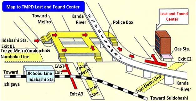 Map to TMPD Lost and Found Center